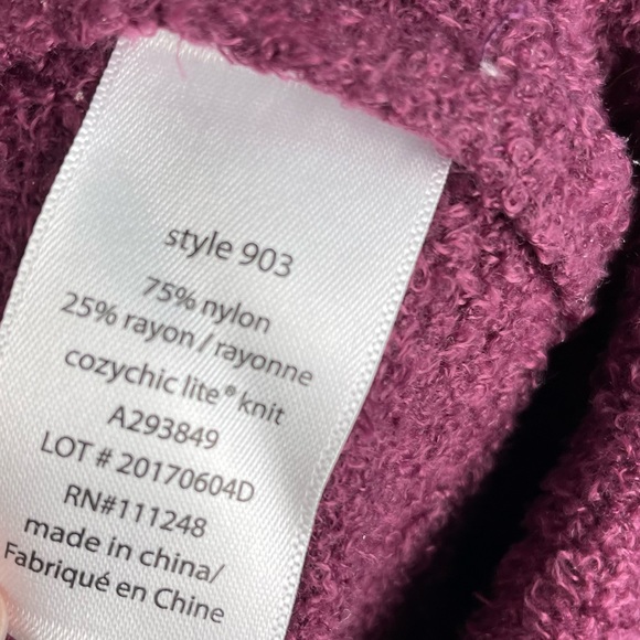 Barefoot Dreams Cozychic Lite Island Wrap Burgundy Cardigan Size XXS/XS - Picture 4 of 6